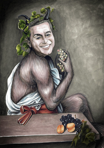 Cartoon: Michel Satyr Friedmann (medium) by Anitschka tagged michel,friedmann,satyr,prostitution,menschenhandel,kokain,n24,hetze