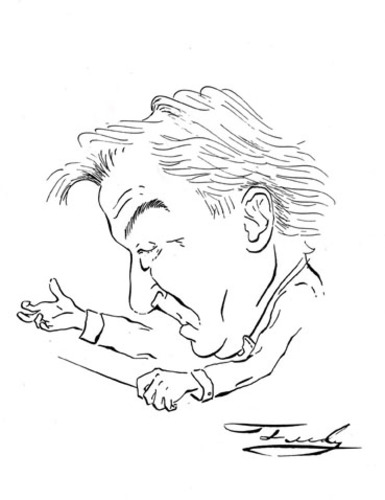 Cartoon: Herbert Von Karajan (medium) by Fredy tagged von,herbert,karajan,orchestra,music,austrian