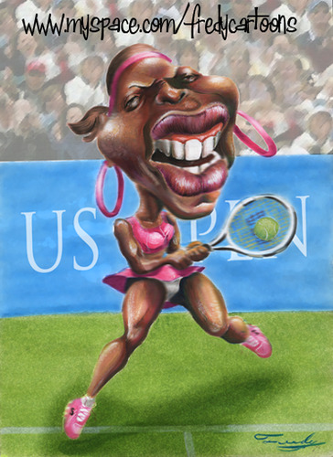 Cartoon: Serena Williams (medium) by Fredy tagged serena,spots,tenis,girl