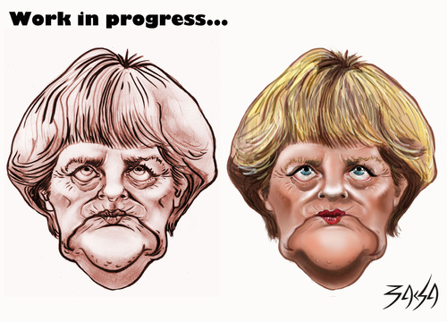 Cartoon: Angela Merkel (medium) by bacsa tagged merkel