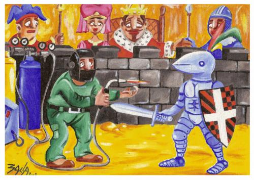 Cartoon: duel (medium) by bacsa tagged duel