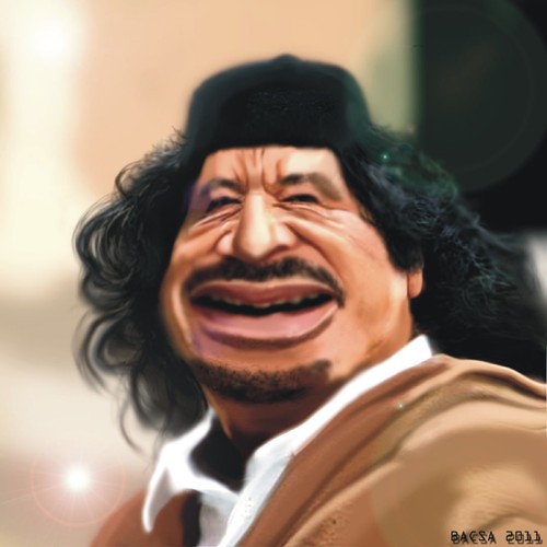 Cartoon: Gaddafi (medium) by bacsa tagged gaddafi