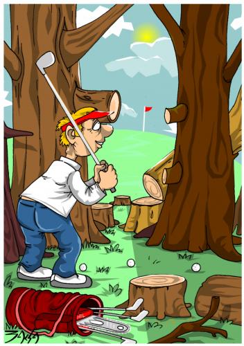 Cartoon: golf (medium) by bacsa tagged golf