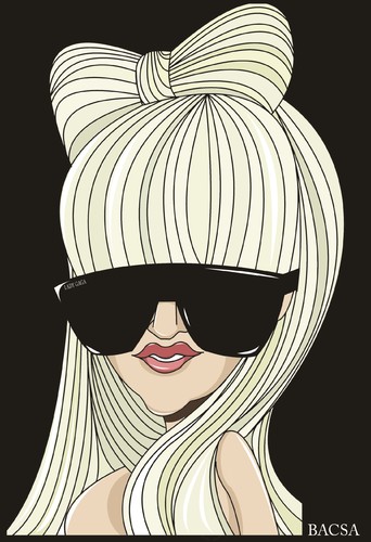 Cartoon: Lady Gaga (medium) by bacsa tagged lady,gaga