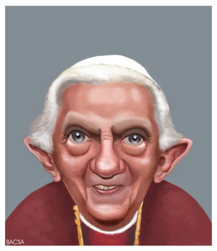 Cartoon: Pope Benedict XVI (medium) by bacsa tagged benedict