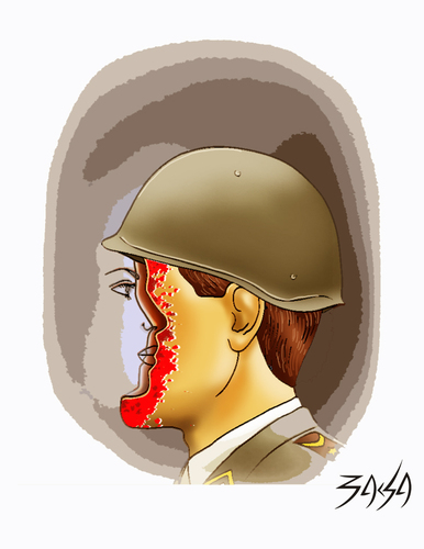 Cartoon: Soldier (medium) by bacsa tagged soldier