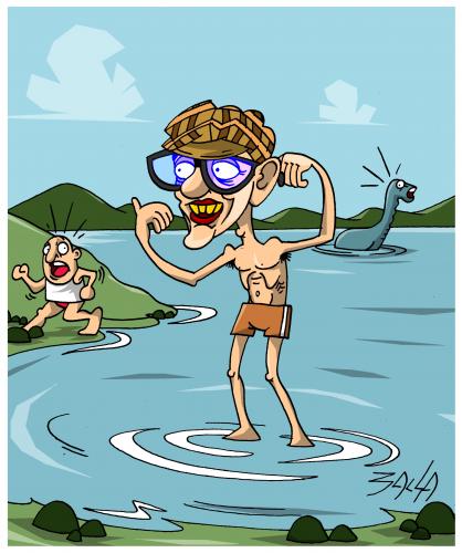 Cartoon: The Lockness monster (medium) by bacsa tagged the,lockness,monster