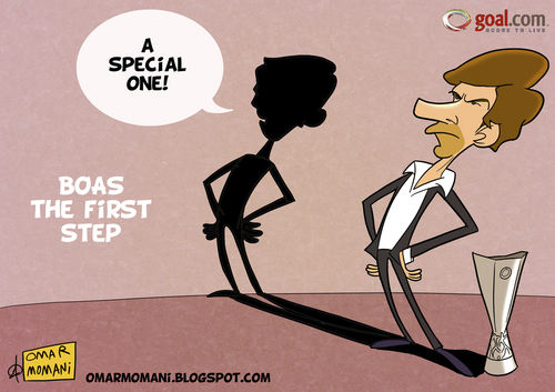 Cartoon: Boas the first step (medium) by omomani tagged league,europa,cartoon,mourinho,boas,porto,real,madrid,portugal
