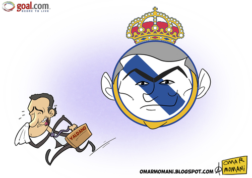 Cartoon: Real Mourinho (medium) by omomani tagged mourinho,valdano,real,madrid,soccer,football,portugal,spain,argentina,la,liga