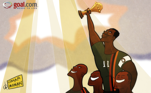 Cartoon: Zambia The Champions (medium) by omomani tagged 2012,africa,cup,of,nations,christopher,katongo,zambia