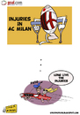 Cartoon: AC Milans injuries (small) by omomani tagged ac,milan,pato,barbara,berlusconi,brazil,italy,serie