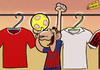 Cartoon: Happy 2012 (small) by omomani tagged messi,barcelona,real,madrid,ac,milan,manchester,united