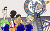 Cartoon: Mourinho gives Chelsea an Atleti (small) by omomani tagged atletico,madrid,chelsea,diego,costa,filpe,luis,mourinho,thibaut,courtois