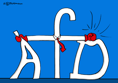 Cartoon: AfD Boxkampf (medium) by Pfohlmann tagged karikatur,cartoon,2015,color,farbe,deutschland,afd,alternative,für,partei,führung,führungsstreit,parteispitze,vorstand,satzung,boxen,boxhandschuhe,logo,parteivorsitz,dreierspitze,karikatur,cartoon,2015,color,farbe,deutschland,afd,alternative,für,partei,führung,führungsstreit,parteispitze,vorstand,satzung,boxen,boxhandschuhe,logo,parteivorsitz,dreierspitze