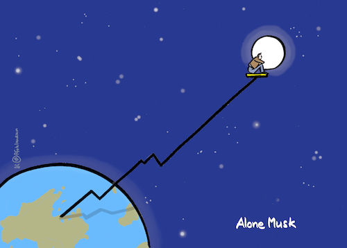 Cartoon: Alone Musk (medium) by Pfohlmann tagged elon,alone,musk,billionär,multimilliardär,reichtum,geld,einsamkeit,mond,weltall,alleine,universum,elon,alone,musk,billionär,multimilliardär,reichtum,geld,einsamkeit,mond,weltall,alleine,universum