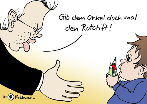 Cartoon: Der gute Onkel (medium) by Pfohlmann tagged koch,cdu,hessen,ministerpräsident,bildungspolitik,bildung,rotstift,kürzung,kürzungen,regierung,koalition,schwarz,gelb,schule,schüler,roland koch,hessen,ministerpräsident,bildungspolitik,bildung,rotstift,kürzung,kürzungen,regierung,koalition,schwarz,gelb,schule,schüler,roland,koch