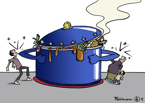 Cartoon: Europäischer Fleischtopf (medium) by Pfohlmann tagged arm,reich,armut,fremdenfeindlichkeit,ausländerfeindlichkeit,wirtschaftsflüchtlinge,hunger,migration,migranten,asylbewerber,asyl,ausländer,flüchtlinge,flucht,reichtum,fleischtopf,topf,europa,farbe,color,2015,cartoon,karikatur,karikatur,cartoon,2015,color,farbe,europa,topf,fleischtopf,reichtum,flucht,flüchtlinge,ausländer,asyl,asylbewerber,migranten,migration,hunger,wirtschaftsflüchtlinge,ausländerfeindlichkeit,fremdenfeindlichkeit,armut,reich,arm