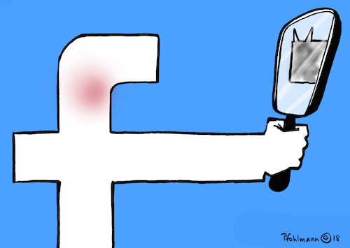 Cartoon: Facebook Selbstbeschau (medium) by Pfohlmann tagged karikatur,cartoon,color,farbe,2018,usa,global,facebook,soziale,medien,google,abhängigkeit,spiegel,kritik,manager,ehemalige,humane,technologie,zentrum,karikatur,cartoon,color,farbe,2018,usa,global,facebook,soziale,medien,google,abhängigkeit,spiegel,kritik,manager,ehemalige,humane,technologie,zentrum