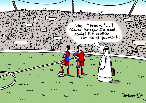 Cartoon: Frauen im Stadion?! (medium) by Pfohlmann tagged karikatur,cartoon,2015,color,farbe,saudi,arabien,fc,bayern,fußball,stadion,frauen,zutritt,verbot,menschenrechte,fußballspiel,fußballstadion,riad,freundschaftsspiel,karikatur,cartoon,2015,color,farbe,saudi,arabien,fc,bayern,fußball,stadion,frauen,zutritt,verbot,menschenrechte,fußballspiel,fußballstadion,riad,freundschaftsspiel