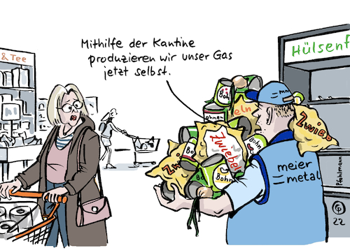 Cartoon: Gas selbst produzieren (medium) by Pfohlmann tagged gas,gaskrise,energie,industrie,handwerk,gasmangel,gaspreis,wirtschaft,produktion,verdauung,bohnen,blähung,zwiebeln,supermarkt,prepper,selbstversorgung,preppen,ukraine,russland,krieg,sanktionen,gas,gaskrise,energie,industrie,handwerk,gasmangel,gaspreis,wirtschaft,produktion,verdauung,bohnen,blähung,zwiebeln,supermarkt,prepper,selbstversorgung,preppen,ukraine,russland,krieg,sanktionen