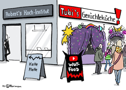 Cartoon: Gerüchteküche (medium) by Pfohlmann tagged 2020,corona,coronakrise,youtube,internet,verschwörung,verschwörungstheorien,medien,social,media,facebook,user,gerüchte,robert,koch,institut,wissenschaft,esoterik,video,pandemie,hygienedemo,coronarebellen,2020,corona,coronakrise,youtube,internet,verschwörung,verschwörungstheorien,medien,social,media,facebook,user,gerüchte,robert,koch,institut,wissenschaft,esoterik,video,pandemie,hygienedemo,coronarebellen