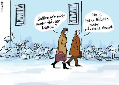 Cartoon: Häuser und Gewalt (medium) by Pfohlmann tagged häuslichegewalt,häuser,wohnungen,wohnungsbau,wohnungsnot,obdachlosigkeit,mieten,sozialwohnungen,frauen,familie,gewalt,kälte,winter,cdu,häuslichegewalt,häuser,wohnungen,wohnungsbau,wohnungsnot,obdachlosigkeit,mieten,sozialwohnungen,frauen,familie,gewalt,kälte,winter,cdu