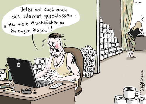 Cartoon: Internet geschlossen (medium) by Pfohlmann tagged 2020,global,welt,deutschland,corona,virus,coronavirus,epidemie,pandemie,internet,schließung,www,filterblasen,arschlöcher,quarantäne,troll,hetze,facebook,social,media,plattformen,youtube,2020,global,welt,deutschland,corona,virus,coronavirus,epidemie,pandemie,internet,schließung,www,filterblasen,arschlöcher,quarantäne,troll,hetze,facebook,social,media,plattformen,youtube