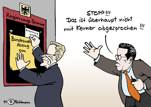 Cartoon: Kerners Abzug (medium) by Pfohlmann tagged afghanistan,bundeswehr,kerner,isaf,mandat,auslandseinsatz,westerwelle,außenminister,fdp,zu,guttenberg,verteidigungsminister,csu,tv,moderator,talkshow,fernsehen,afghanistan,bundeswehr,kerner,isaf,mandat,westerwelle,fdp,guttenberg,verteidigungsminister,tv,csu,moderator,talkshow,fernsehen