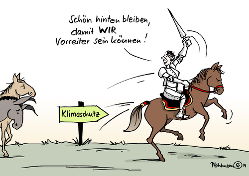 Cartoon: Klimavorreiter (medium) by Pfohlmann tagged karikatur,cartoon,2014,color,farbe,deutschland,global,klimakonferenz,lima,hendricks,umweltministerin,vorreiter,klimaschutz,klimawandel,pferde,esel,ritter,ritterin,karikatur,cartoon,2014,color,farbe,deutschland,global,klimakonferenz,lima,hendricks,umweltministerin,vorreiter,klimaschutz,klimawandel,pferde,esel,ritter,ritterin