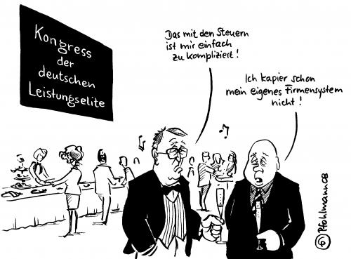 Cartoon: Leistungselite (medium) by Pfohlmann tagged steuerhinterziehung,steuern,elite,manager,,elite,leistung,steuerhinterziehung,steuern,manager,bosse,chef,firmen,system,kongress,betrug,verbrechen,kriminalität,party,fete,feier,unterhaltung,gespräch,männer,kompliziert,schwierig