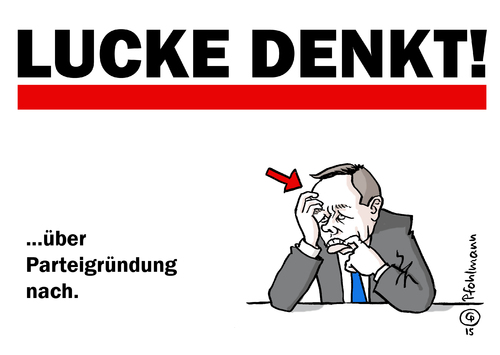 Cartoon: Lucke denkt! (medium) by Pfohlmann tagged karikatur,cartoon,2015,color,farbe,deutschland,afd,lucke,denkt,nach,parteigründung,weckruf,alternative,für,spaltung,populistisch,eurokritisch,rechtspopulistisch,partei,austritt,parteiaustritt,schlagzeile,karikatur,cartoon,2015,color,farbe,deutschland,afd,lucke,denkt,nach,parteigründung,weckruf,alternative,für,spaltung,populistisch,eurokritisch,rechtspopulistisch,partei,austritt,parteiaustritt,schlagzeile