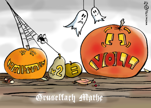 Cartoon: Mathe-Horror (medium) by Pfohlmann tagged 2020,corona,coronavirus,pandemie,kürbis,halloween,horror,grusel,mathe,mathematik,schule,schulfach,exponentiell,rechnen,infektion,gesundheit,krankheit,gesundheitssystem,2020,corona,coronavirus,pandemie,kürbis,halloween,horror,grusel,mathe,mathematik,schule,schulfach,exponentiell,rechnen,infektion,gesundheit,krankheit,gesundheitssystem