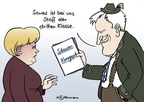 Cartoon: Musterschüler (medium) by Pfohlmann tagged seehofer,csu,bayern,merkel,bundeskanzlerin,cdu,steuerkonzept,steuerpolitik,steuern,schulpolitik,bildung,pisa,bildungsvergleich,schulsystem,testsieger,horst seehofer,angela merkel,csu,bayern,bundeskanzlerin,cdu,steuerkonzept,steuerpolitik,steuern,schulpolitik,bildung,pisa,bildungsvergleich,schulsystem,testsieger,horst,seehofer,angela,merkel