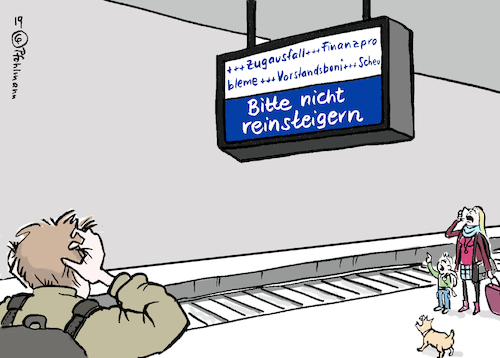 Cartoon: Nicht reinsteigern (medium) by Pfohlmann tagged 2019,db,bahn,einsteigen,anzeige,durchsage,verspätung,reinsteigern,wut,fahrgäste,verkehr,verkehrspolitik,bilanz,verkehrsminister,scheuer,2019,db,bahn,einsteigen,anzeige,durchsage,verspätung,reinsteigern,wut,fahrgäste,verkehr,verkehrspolitik,bilanz,verkehrsminister,scheuer