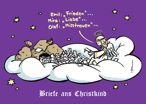 Cartoon: Olafs Wunsch 2 (medium) by Pfohlmann tagged weihnachten,christkind,wunschzettel,advent,kinder,frieden,krieg,wünsche,liebe,vertrauensfrage,neuwahlen,bundeskanzler,bundesregierung,ampelaus,weihnachten,christkind,wunschzettel,advent,kinder,frieden,krieg,wünsche,liebe,vertrauensfrage,neuwahlen,bundeskanzler,bundesregierung,ampelaus