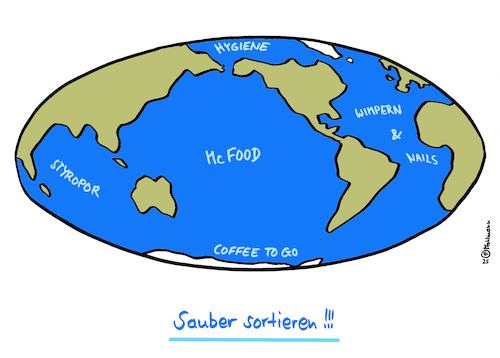Cartoon: Ozeane sortieren (medium) by Pfohlmann tagged ozeane,meere,umwelt,müll,kunststoff,plastik,mülltrennung,natur,ressourcen,erde,globus,landkarte,verschmutzung,mikroplastik,plastic,planet,styropor,coffeetogo,wegwerfprodukte,vermüllung,einmalprodukte,hygiene,beauty,nails,fingernägel,wimpern,fastfood,mcdonalds,verpackungen,konsumgesellschaft,abfall,ozeankonferenz,nizza,sortieren,ordnen,sortierung,sauberkeit,dreck,ozeane,meere,umwelt,müll,kunststoff,plastik,mülltrennung,natur,ressourcen,erde,globus,landkarte,verschmutzung,mikroplastik,plastic,planet,styropor,coffeetogo,wegwerfprodukte,vermüllung,einmalprodukte,hygiene,beauty,nails,fingernägel,wimpern,fastfood,mcdonalds,verpackungen,konsumgesellschaft,abfall,ozeankonferenz,nizza,sortieren,ordnen,sortierung,sauberkeit,dreck