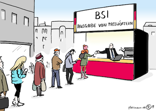 Cartoon: Passwortausgabe (medium) by Pfohlmann tagged karikatur,cartoon,color,farbe,2019,deutschland,bsi,passwort,passwörter,ausgabe,bevölkerung,user,bürger,hack,hacker,digital,fdp,wahlkampf,digitalisierung,computer,leak,daten,prominente,politiker,privatsphäre,datenschutz,cyberattacke,twitter,it,sicherheit,chats,mdb,bundestag,abgeordnete,regierung,internet,veröffentlichung,hackerangriff,akten,dokumente,internetsicherheit,cybersicherheit,schutz,karikatur,cartoon,color,farbe,2019,deutschland,bsi,passwort,passwörter,ausgabe,bevölkerung,user,bürger,hack,hacker,digital,fdp,wahlkampf,digitalisierung,computer,leak,daten,prominente,politiker,privatsphäre,datenschutz,cyberattacke,twitter,it,sicherheit,chats,mdb,bundestag,abgeordnete,regierung,internet,veröffentlichung,hackerangriff,akten,dokumente,internetsicherheit,cybersicherheit,schutz