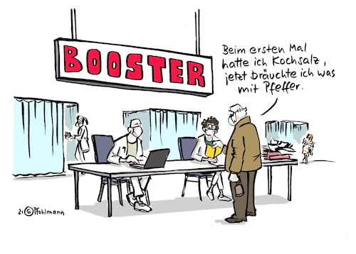 Cartoon: Pfeffer-Booster (medium) by Pfohlmann tagged corona,covid19,impfung,impfen,impfkampagne,dosis,booster,auffrischung,kochsalz,salz,kochsalzlösung,betrug,pfeffer,impfzentrum,gesundheit,krankheit,corona,covid19,impfung,impfen,impfkampagne,dosis,booster,auffrischung,kochsalz,salz,kochsalzlösung,betrug,pfeffer,impfzentrum,gesundheit,krankheit