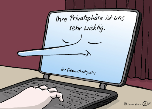 Cartoon: Privatsphäre-Lüge (medium) by Pfohlmann tagged 2019,datenschutz,internet,gesundheit,gesundheitsdaten,privatsphäre,pinocchio,nase,lüge,pixel,tracking,facebook,google,web,webseiten,nutzerprofile,dsgvo,verstoß,2019,datenschutz,internet,gesundheit,gesundheitsdaten,privatsphäre,pinocchio,nase,lüge,pixel,tracking,facebook,google,web,webseiten,nutzerprofile,dsgvo,verstoß