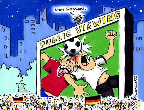 Cartoon: Public Viewing (medium) by Pfohlmann tagged public,viewing,euro,2008,em,fußball,schäuble,überwachung,sommermärchen,euro2008,fußball,fussball,em,europameisterschaft,meisterschaft,sport,mannschaften,wolfgang,schäuble,politiker,cdu,überwachung,kontrolle,überwachungsstaat,prävention,staat,bürger,beobachtung,beobachten,kontrollieren,fernglas,fernrohr,rollstuhl,gelegenheit,fans,fanmeile,public,viewing,öffentlichkeit,öffentlich,privat,privatsphäre,sommermärchen,deutschland,leinwand,tv,übertragung,spiel,gemeinschaft,gruppe,masse,menge,feiern,zugucken,zuschauen,wolfgang schäuble