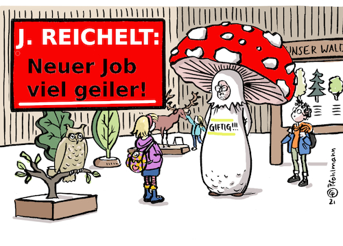 Cartoon: Reichelt neuer Job (medium) by Pfohlmann tagged bild,bildzeitung,reichelt,presse,zeitung,journalismus,chefredakteur,pilz,fliegenpilz,spaltung,spaltpilz,hetze,springer,schlagzeile,bild,bildzeitung,reichelt,presse,zeitung,journalismus,chefredakteur,pilz,fliegenpilz,spaltung,spaltpilz,hetze,springer,schlagzeile