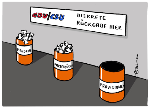 Cartoon: Rückgabe bei der Union (medium) by Pfohlmann tagged corona,maskenaffäre,cdu,csu,union,rückgabe,rücktritt,korruption,bestechung,masken,pandemie,lobby,lobbyismus,betrug,mandat,bundestag,partei,parteibuch,provision,geld,nebenverdienst,demokratie,corona,maskenaffäre,cdu,csu,union,rückgabe,rücktritt,korruption,bestechung,masken,pandemie,lobby,lobbyismus,betrug,mandat,bundestag,partei,parteibuch,provision,geld,nebenverdienst,demokratie