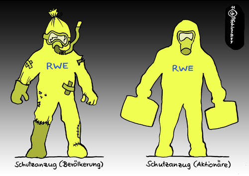 Cartoon: Schutzanzug (medium) by Pfohlmann tagged rwe,schutzanzug,atomkraft,kernkraft,aktionär,aktionäre,aktiengesellschaft,ag,aktien,energiekonzern,stromkonzern,klage,gericht,moratorium,atomausstieg,rwe,schutzanzug,atomkraft,kernkraft,aktionär,aktionäre,aktiengesellschaft,ag,aktien,energiekonzern,stromkonzern,moratorium,atomausstieg,fukushima