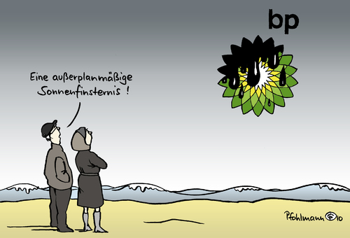 Cartoon: Sonnenfinsternis (medium) by Pfohlmann tagged bp,ölpest,ölkatastrophe,golf,mexiko,bohrinsel,sonnenfinsternis,eclipse,logo,bp,ölpest,ölkatastrophe,golf,mexiko,bohrinsel,sonnenfinsternis,logo