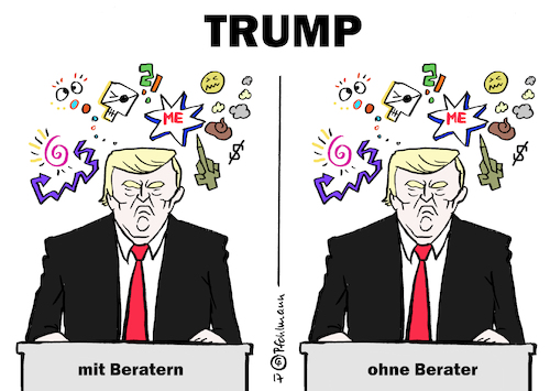 Cartoon: Trump mit und ohne Berater (medium) by Pfohlmann tagged karikatur,cartoon,color,farbe,2017,global,usa,trump,präsident,berater,rücktritt,mit,ohne,unterschied,kein,karikatur,cartoon,color,farbe,2017,global,usa,trump,präsident,berater,rücktritt,mit,ohne,unterschied,kein