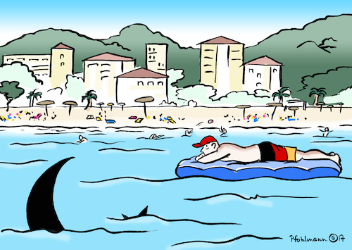 Cartoon: Türkischer Strand (medium) by Pfohlmann tagged karikatur,cartoon,color,farbe,2017,deutschland,türkei,beziehung,spannungen,krise,eskalation,hai,strand,urlaub,reisewarnung,tourismus,touristen,karikatur,cartoon,color,farbe,2017,deutschland,türkei,beziehung,spannungen,krise,eskalation,hai,strand,urlaub,reisewarnung,tourismus,touristen