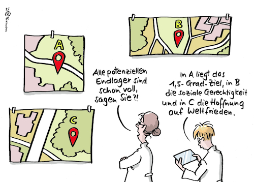 Cartoon: Volle Endlager (medium) by Pfohlmann tagged endlager,atommüll,weltfrieden,klimaziele,klimaschutz,gerechtigkeit,sozialpolitik,zukunft,standortsuche,radioaktivität,energie,kernenergie,atomenergie,endlager,atommüll,weltfrieden,klimaziele,klimaschutz,gerechtigkeit,sozialpolitik,zukunft,standortsuche,radioaktivität,energie,kernenergie,atomenergie