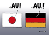 Cartoon: Au! (small) by Pfohlmann tagged japan,deutschland,flagge,fahne,flaggen,fahnen,au,gau,maut,automaut,fukushima,atomunfall,havarie,schmerz