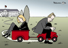 Cartoon: Bobbycar (small) by Pfohlmann tagged karikatur,color,farbe,2012,deutschland,bundespräsident,wulff,rücktritt,bobbycar,bobby,car,bettina,schloss,bellevue,affäre