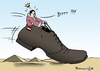 Cartoon: Böser Schuh! (small) by Pfohlmann tagged ägpyten,egypt,mubarak,schuh,shoe,revolution,aufstand,demonstration,rücktritt,manifestation,kairo,schnürsenkel